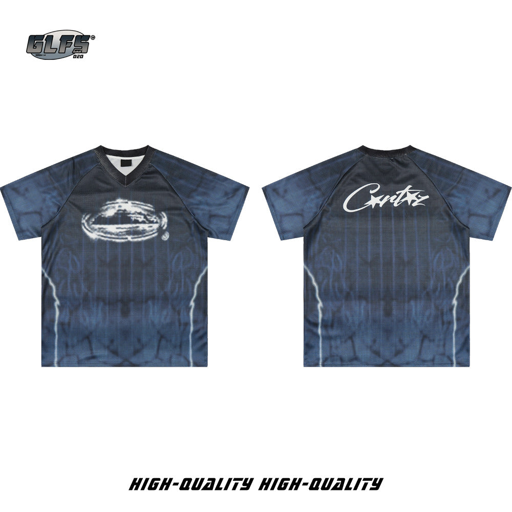 Raglan Jersey V-Neck Short Sleeve T-Shirt WN26585