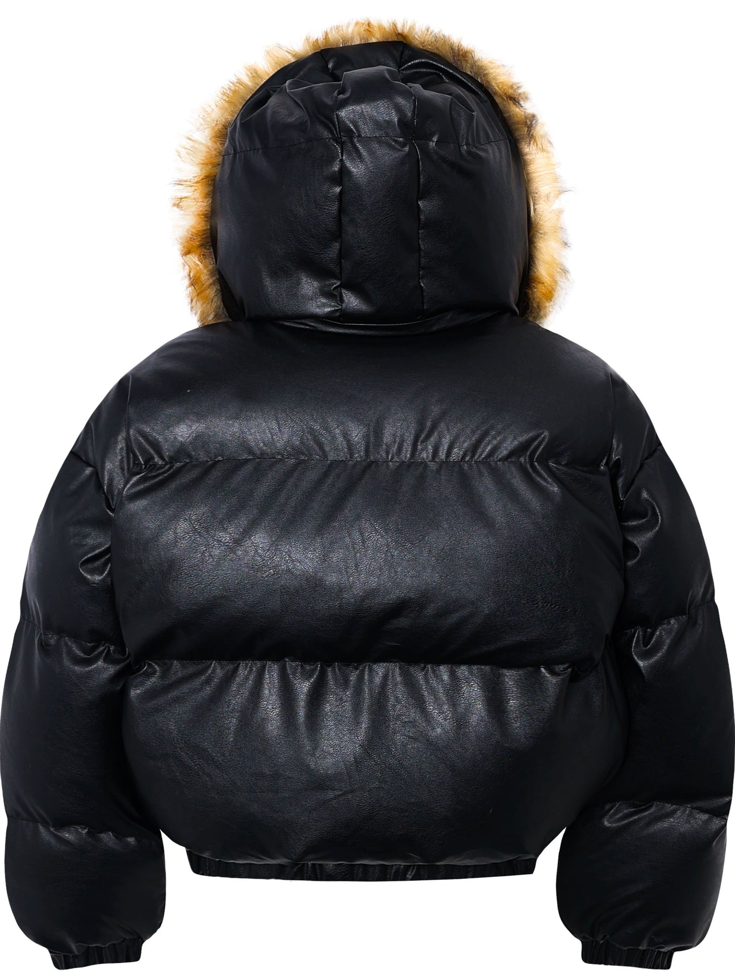 Hooded Fake Fur Plush Padded Jacket WN22191