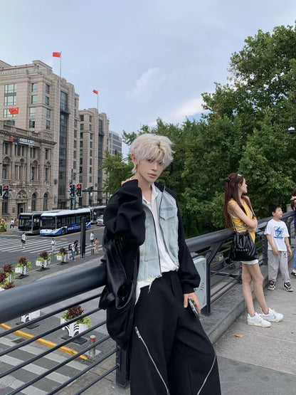 Denim Mix Damage Jacket WN19773