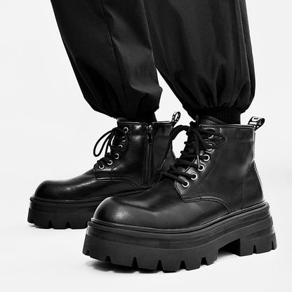 Lace Up Thick Sole Short Boots WN24562