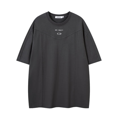 Patchwork Letter Print Short Sleeve T-Shirt WN15062