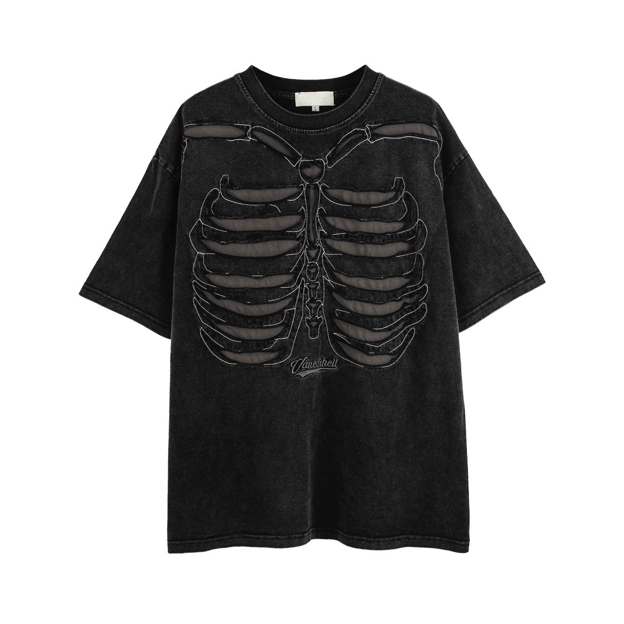 Oversize Skeleton Design Short Sleeve T-Shirt WN5589