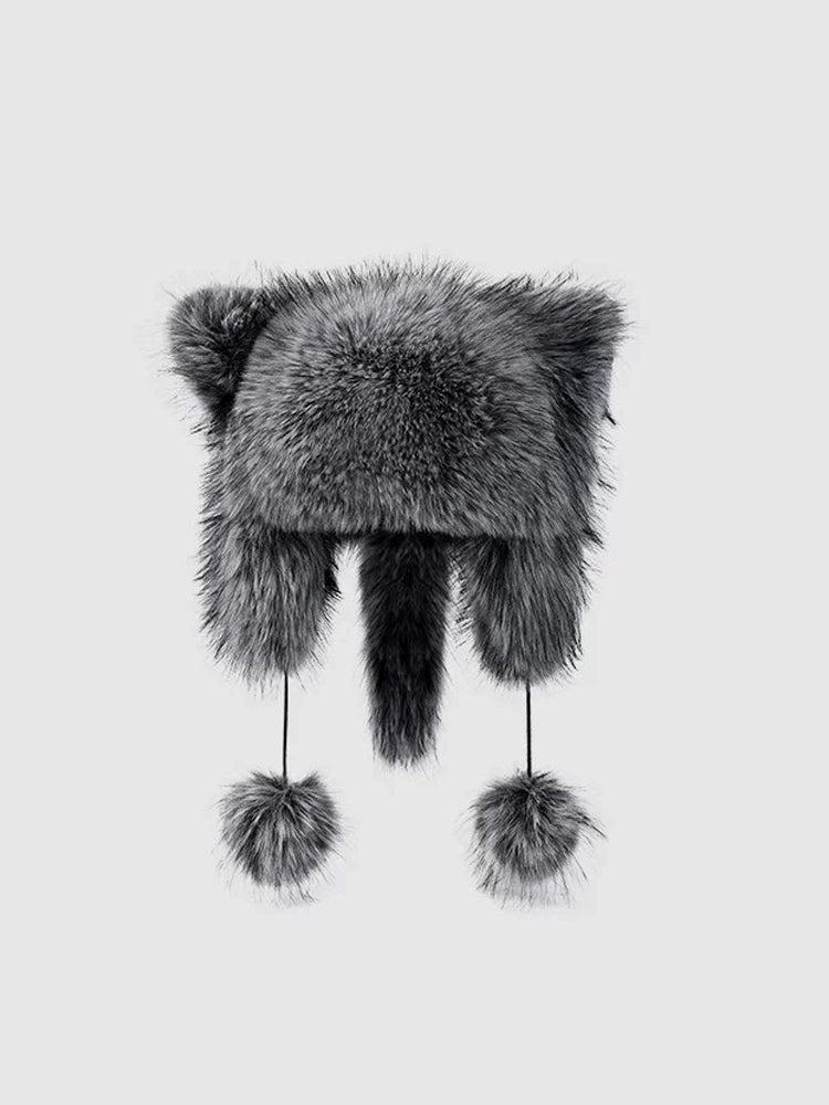 Fluffy Thickened Earflap Fake Fur Hat WN18702