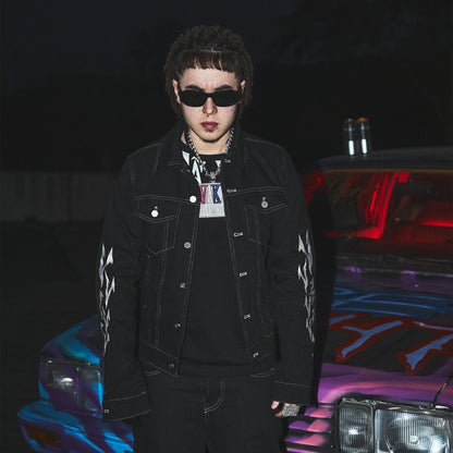 Deconstruction Embroidery Denim Jacket WN20999