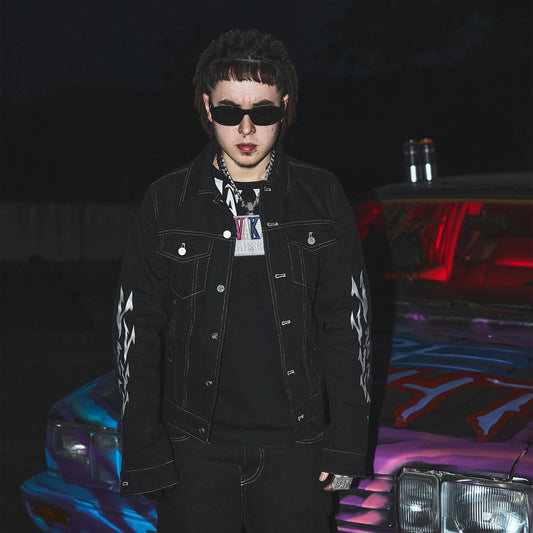 Deconstruction Embroidery Denim Jacket WN20999