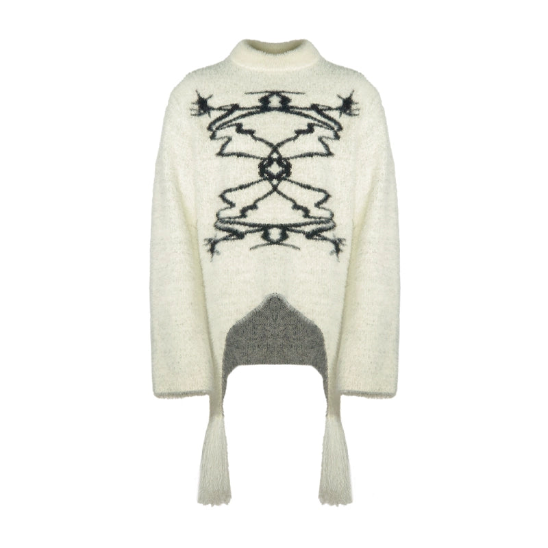 Fake Mink Graphic Embroidery Knit Sweater WN18934