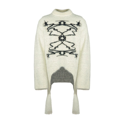 Fake Mink Graphic Embroidery Knit Sweater WN18934
