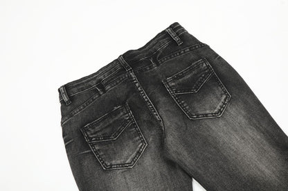 Washed Flare Denim Jeans WN14556