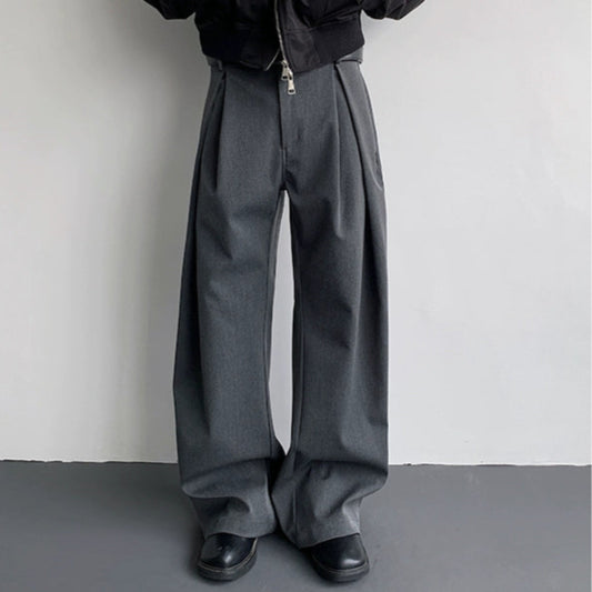 Plain Design Longer hem Trousers WN19303