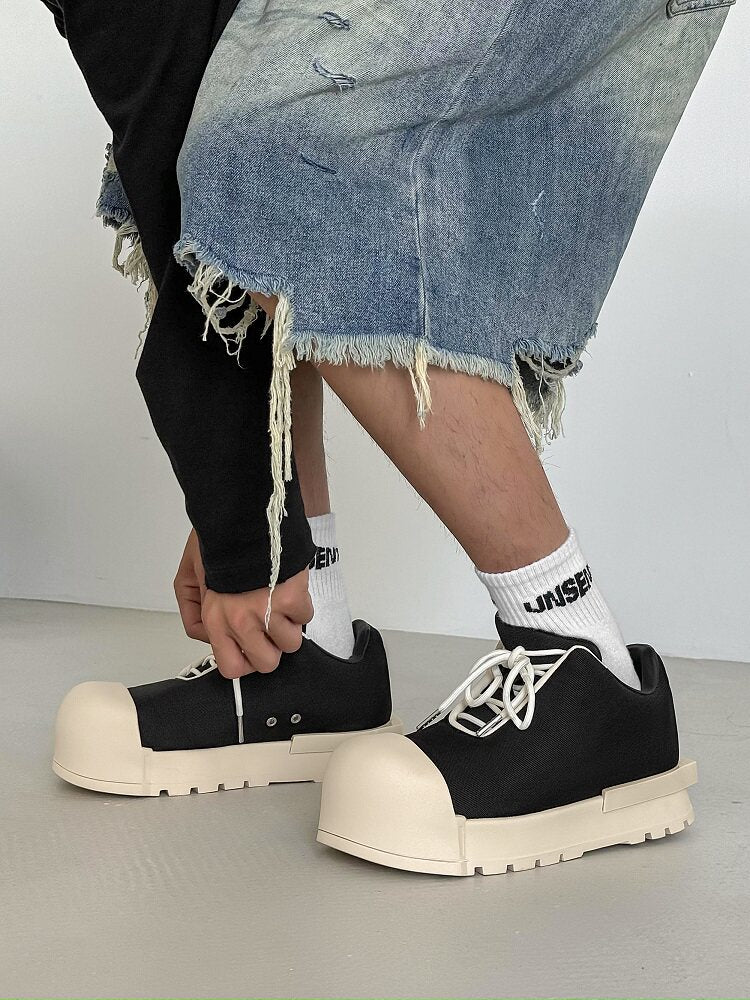 Chunky Shell Toe Platform Lace-Up Sneakers WN24527