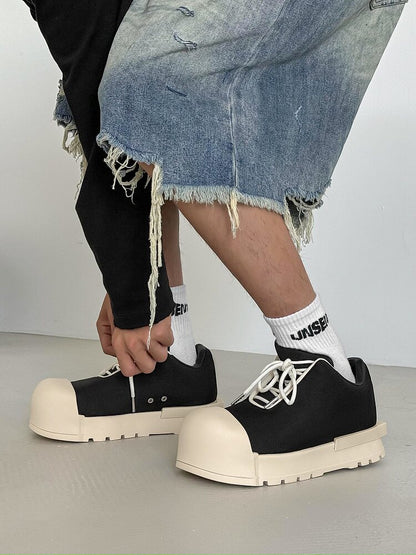 Chunky Shell Toe Platform Lace-Up Sneakers WN24527