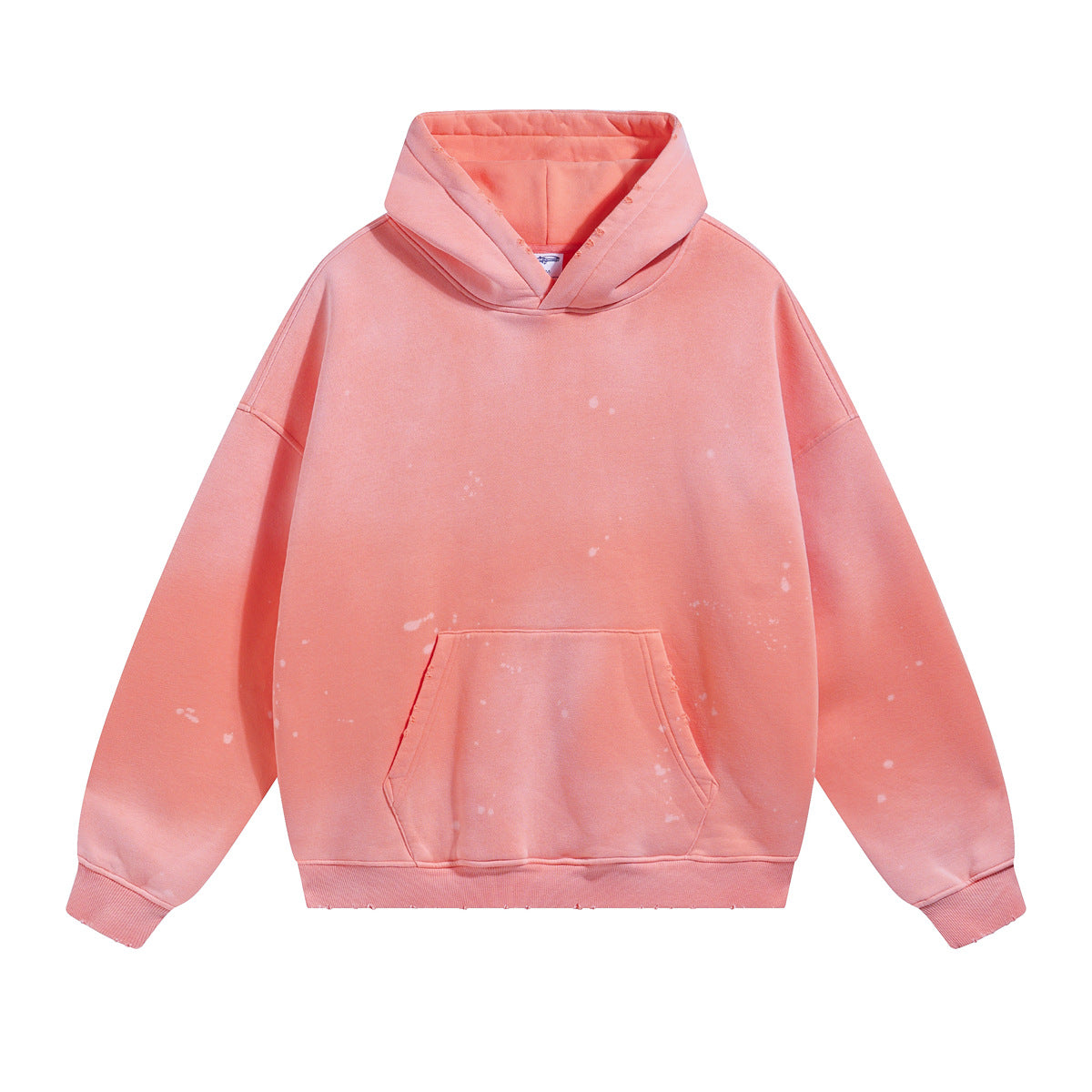 Fleece Linning Spray-Dye Washed Damage Hoodie WN9999