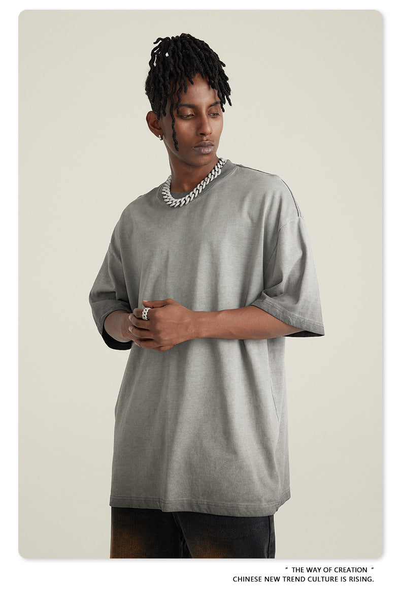 Washed Gradient Pure Cotton Sleeveless T-Shirt WN6075