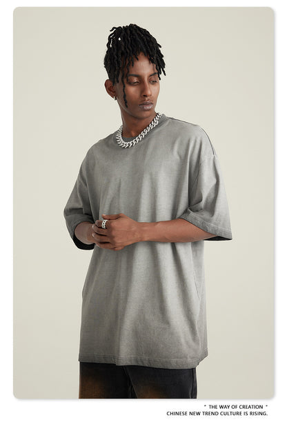 Washed Gradient Pure Cotton Sleeveless T-Shirt WN6075