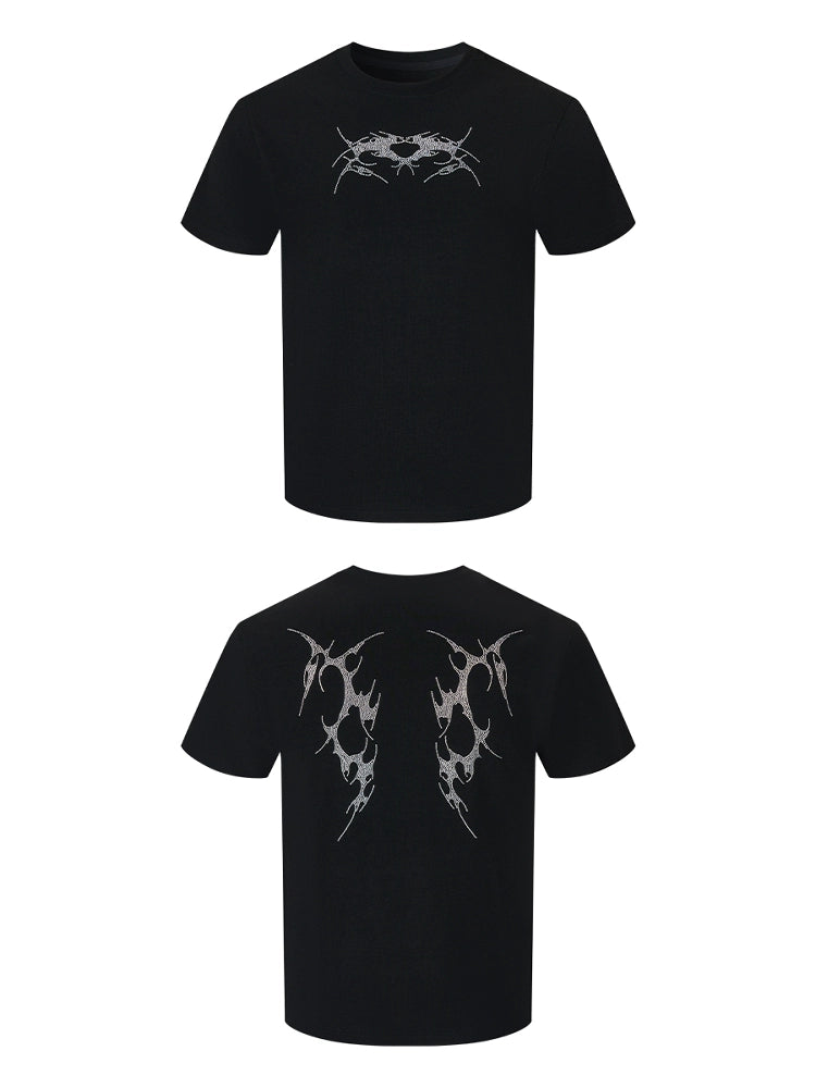 Rhinestone Design Short Sleeve T-Shirt WN18044