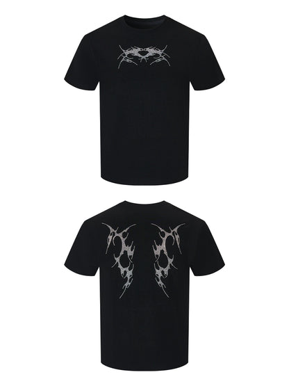 Rhinestone Design Short Sleeve T-Shirt WN18044