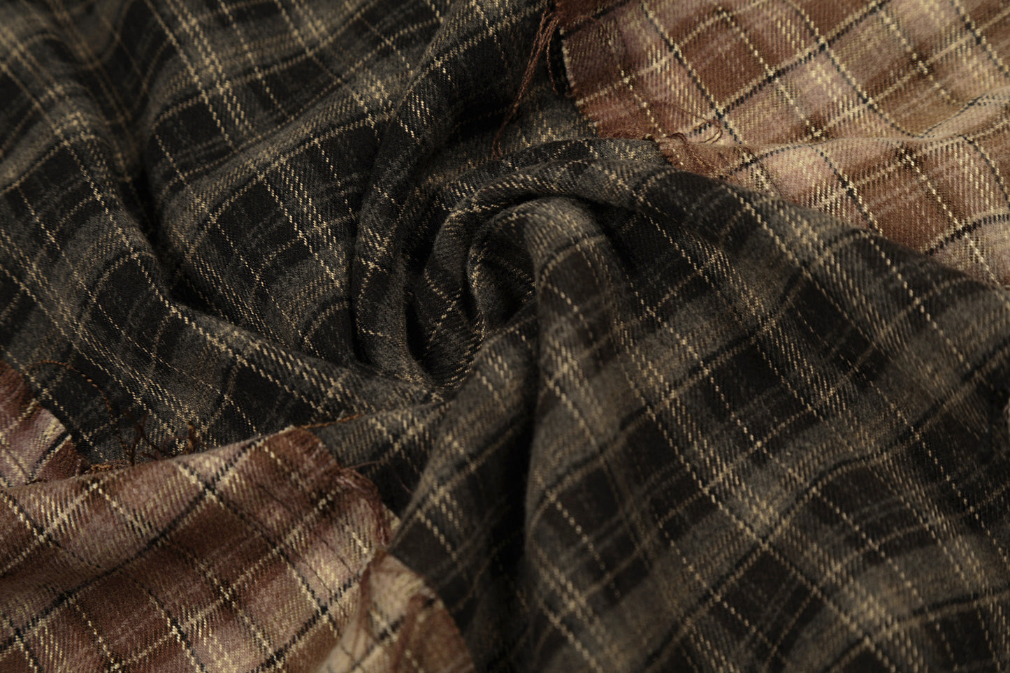 Plaid Washed Damage Long Sleeve Shirt WN25603