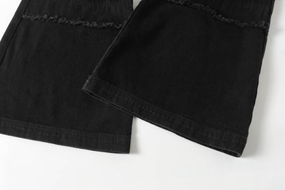 Raw Hem Wash Flare Denim Jeans WN16193