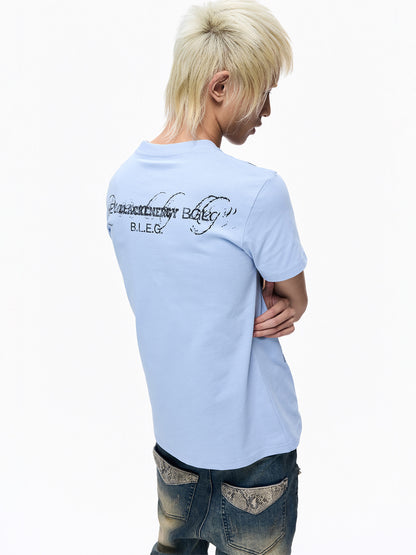Graffiti Print Washed Cropped Short Sleeve T-Shirt WN27310