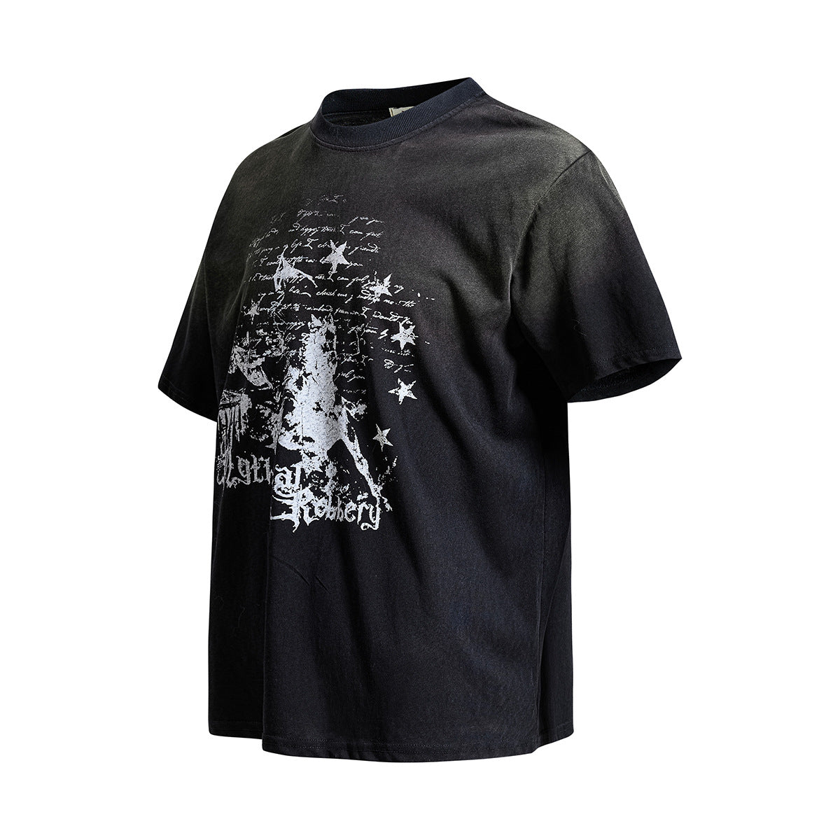 Washed Graphic Letter Print Short Sleeve T-Shirt WN25452