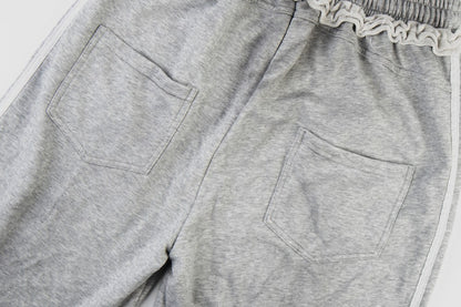 Gothic Letter Print Frayed Waist Wide Leg Sweatpants WN27838