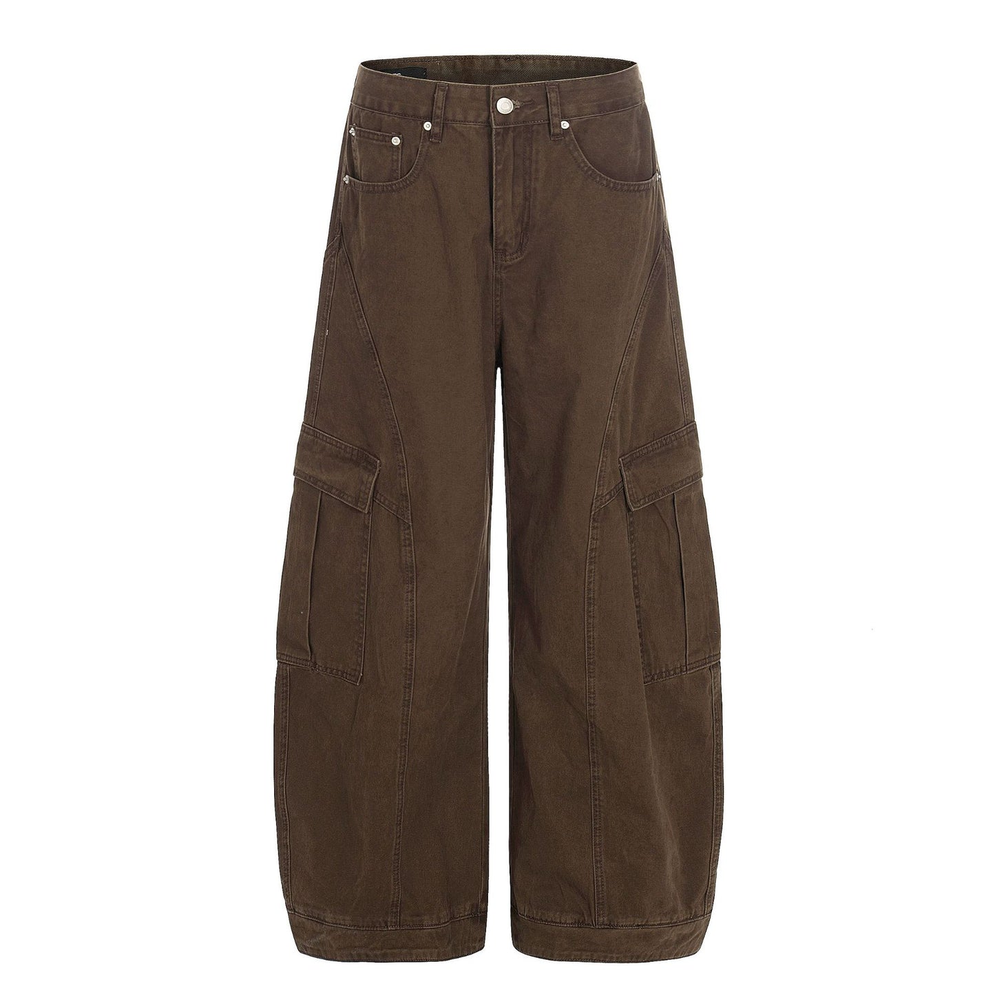 Washed Multi Pocket Curved Cargo Pants WN26016