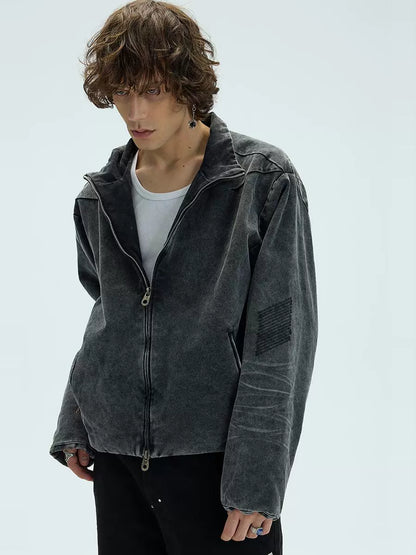 Heavyweight Washed Zipper Jacket WN9093