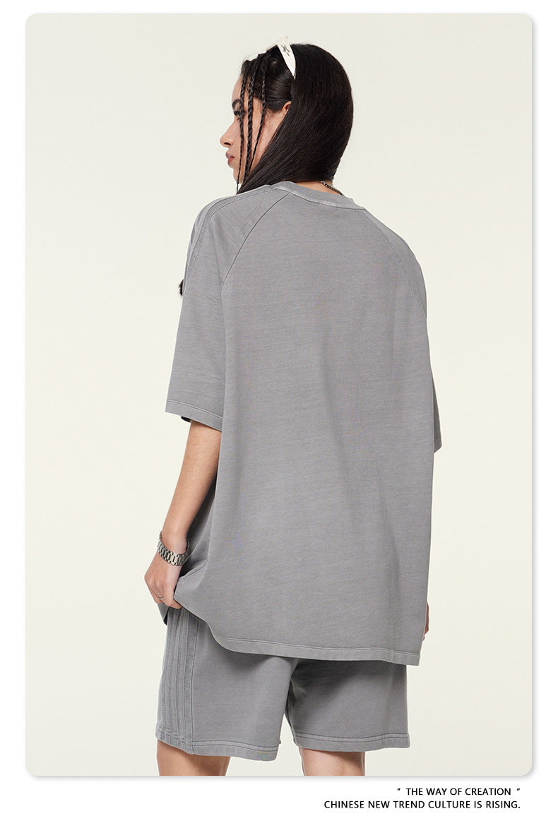 Oversize Washed Short-sleeve T-shirt WN6458