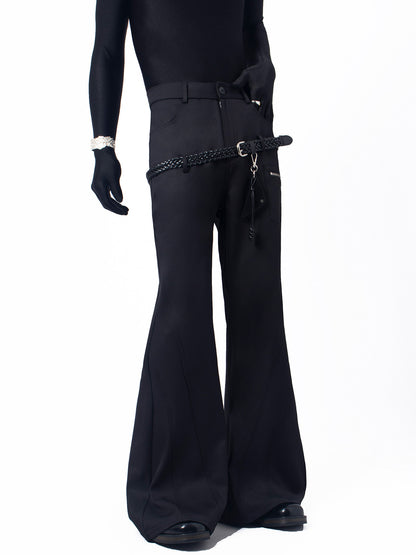 Belt Decor Flare Trousers WN23710