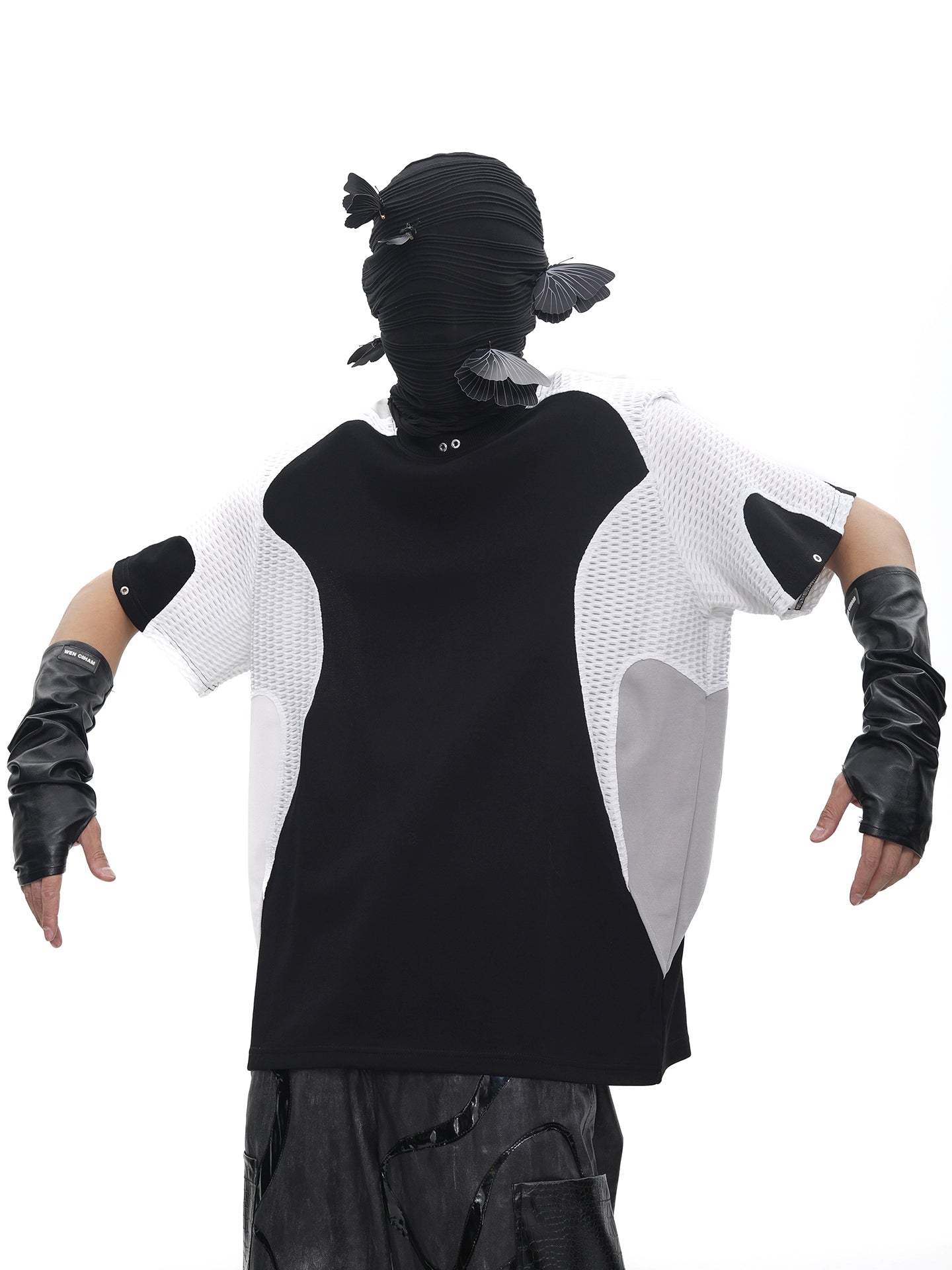 Colorblock Mesh Design Short Sleeve T-Shirt WN18711