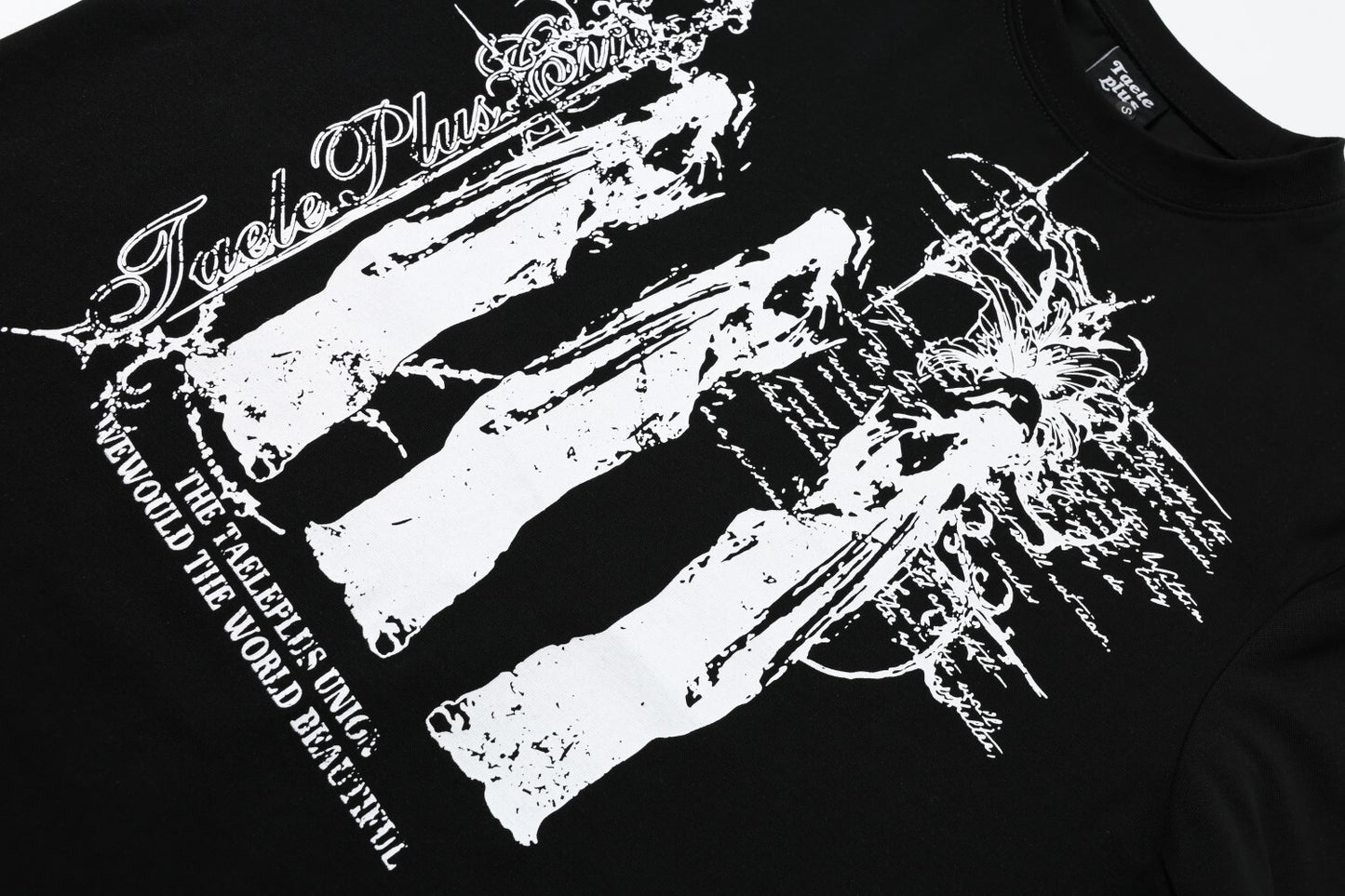 Graffiti Print Cotton Short Sleeve T-Shirt WN25729