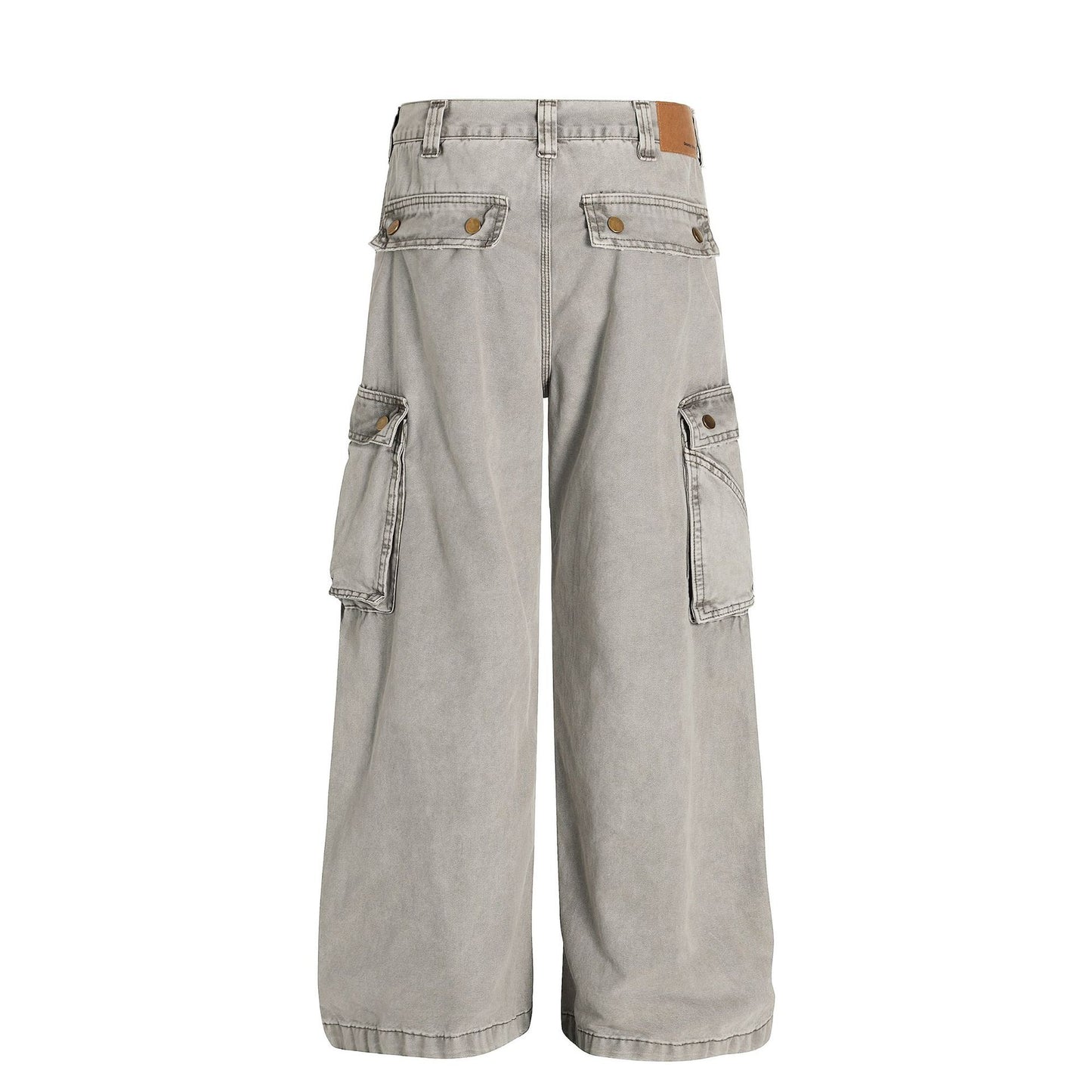 Washed Multi-Pocket Wide Leg Cargo Pants WN25852
