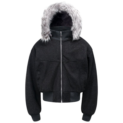 Fake Fur-Collar Zipper Padded Jacket WN22182