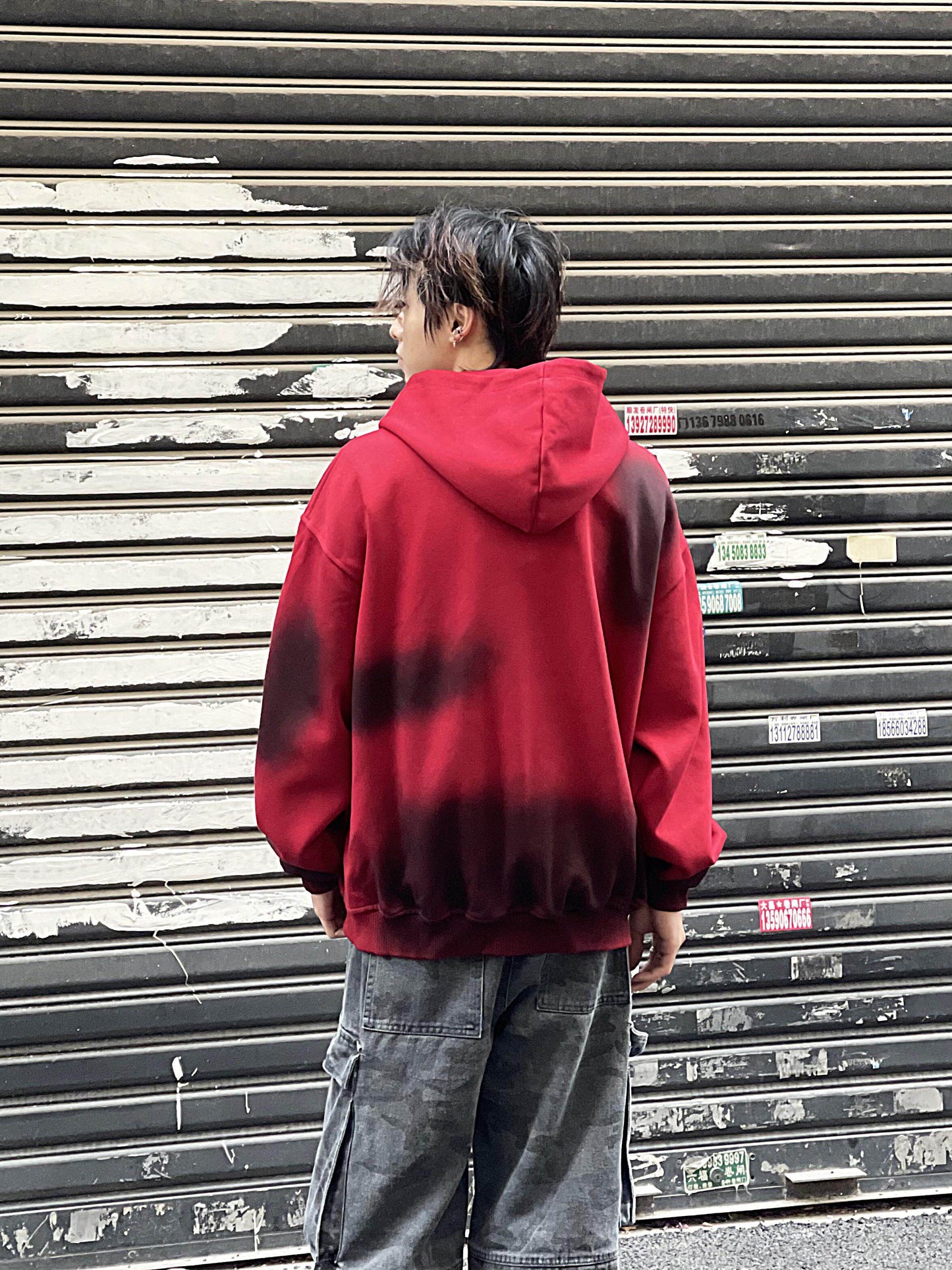 Tie-Dye Damage Heavyweight Oversize Zipper Hoodie WN24275