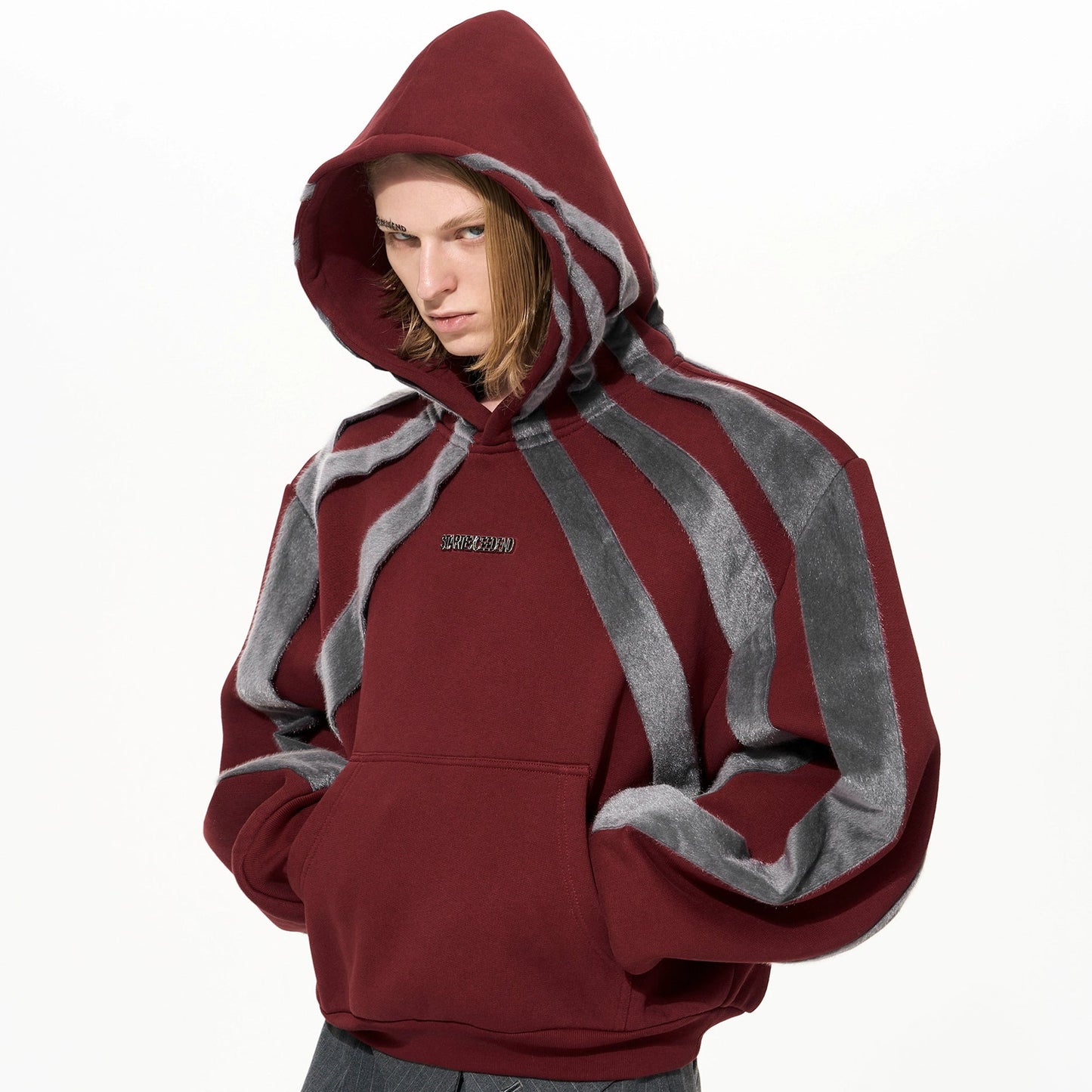 Two Mix Color Design Fleece Hoodie WN22650