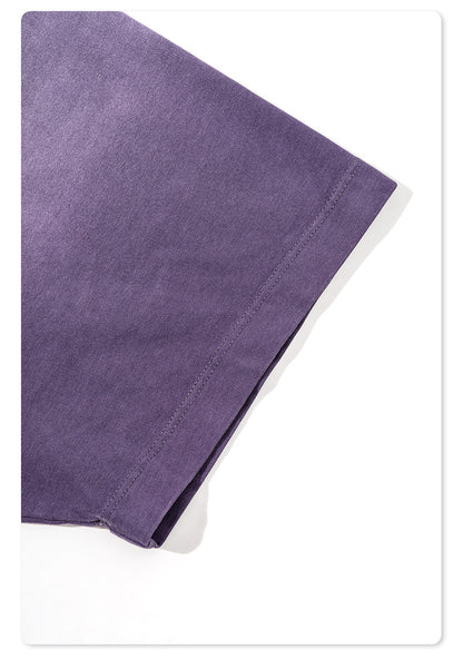 Washed Damage Print Oversize Short-sleeve T-shirt WN6400