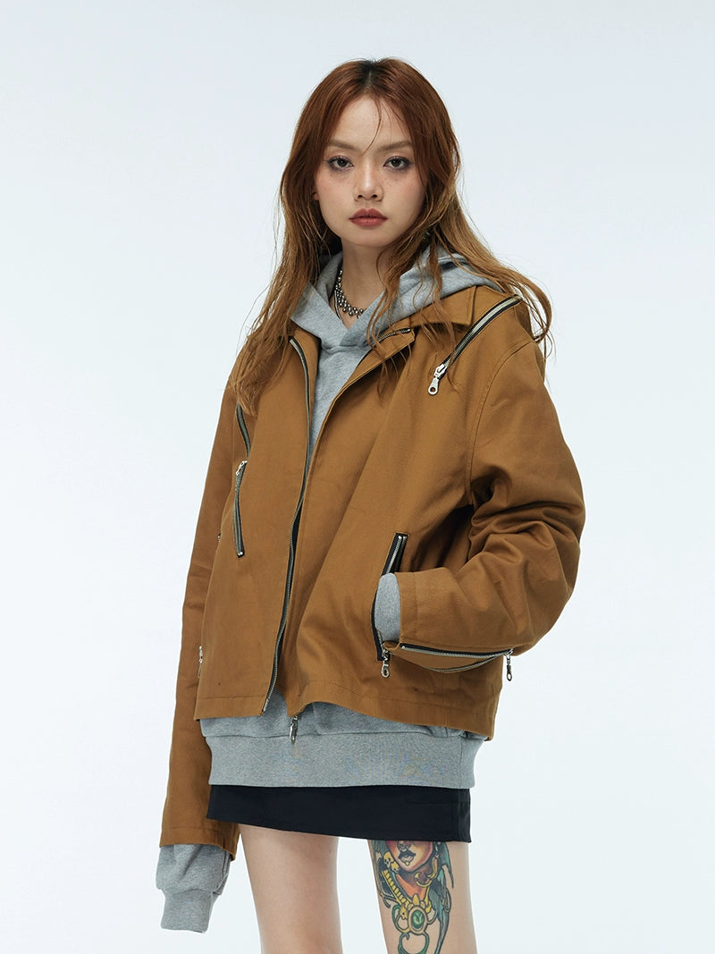 Multiple Zipper Irregular Structure Jacket WN9066