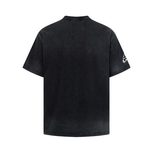 Washed Embroidery Short Sleeve T-Shirt WN25512