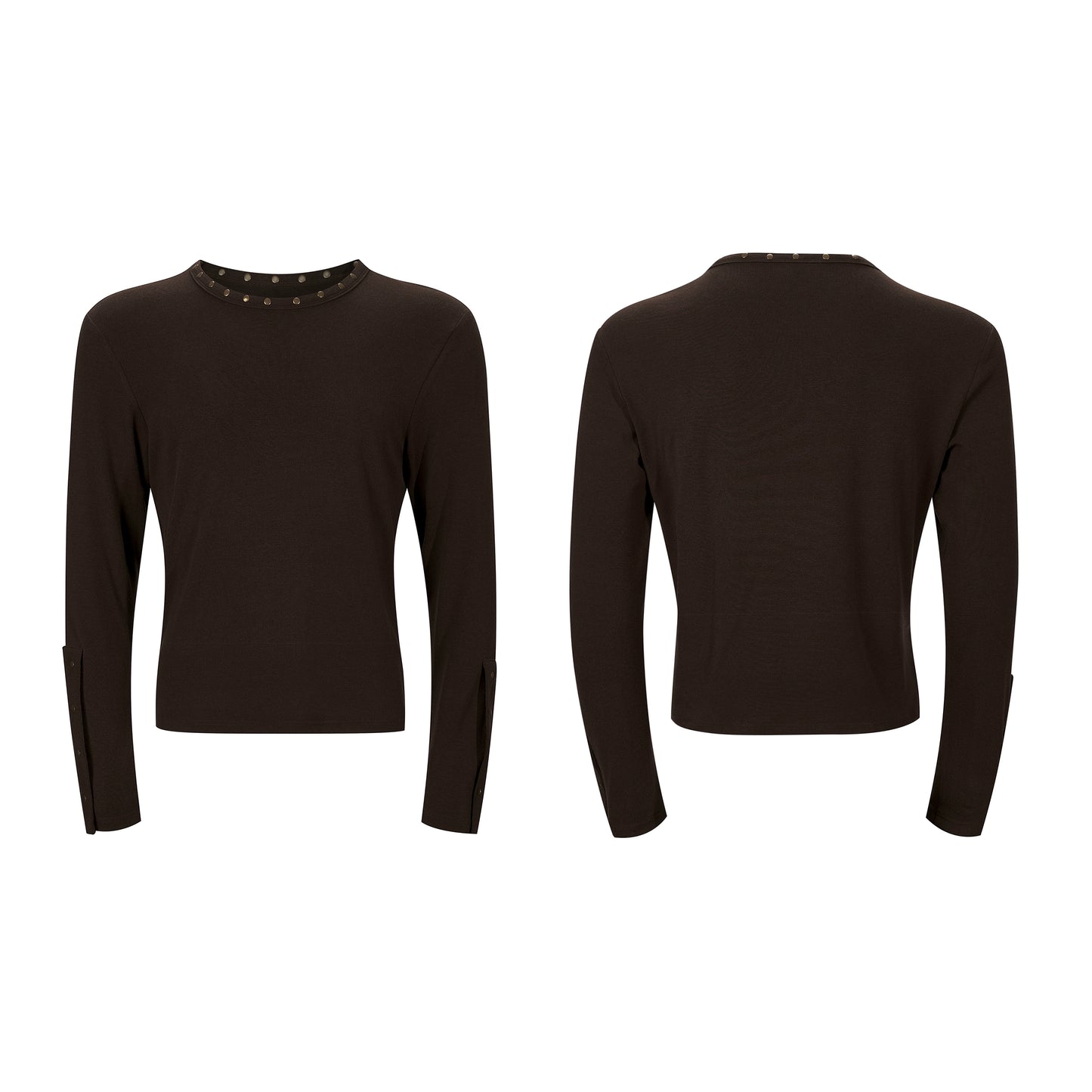 Metal Stud Design Long Sleeve T-Shirt WN21816