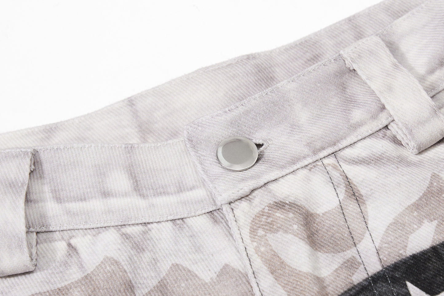 Star Damage Washed Wide Leg Denim Jeans WN25519