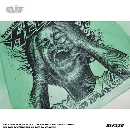 Artwork Face Graphic Long Sleeve T-Shirt WN26469