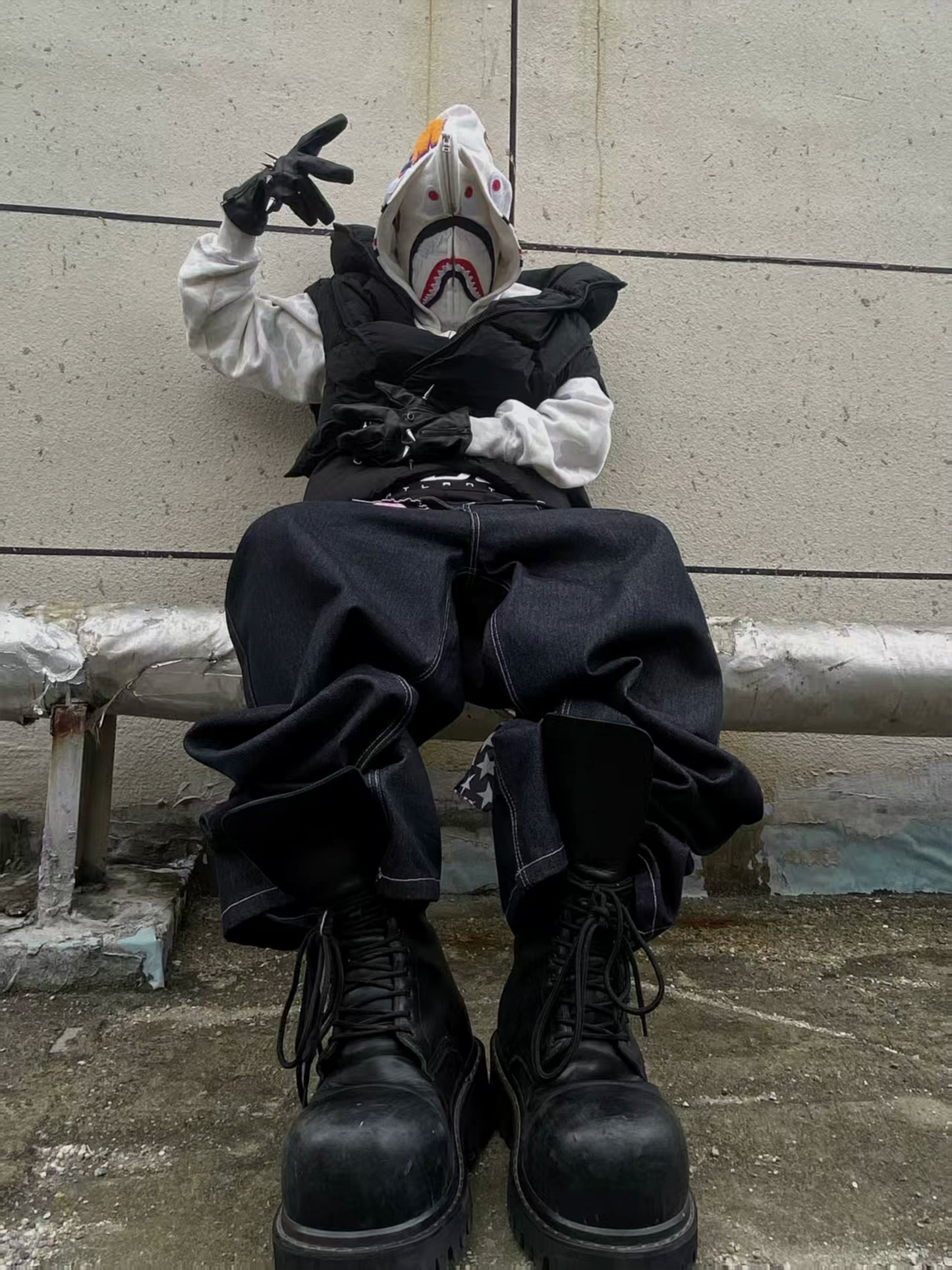 Three-Button Wide Leg Denim Jeans WN20892