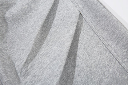 Sporty Curved Pleats Wide Leg Sweatpants WN25695