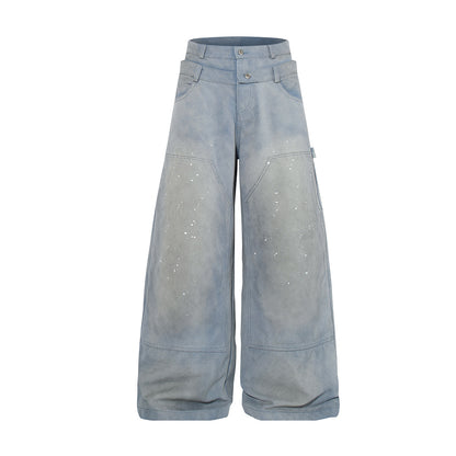 Paint Splatter Wash Wide Leg Pants WN23593