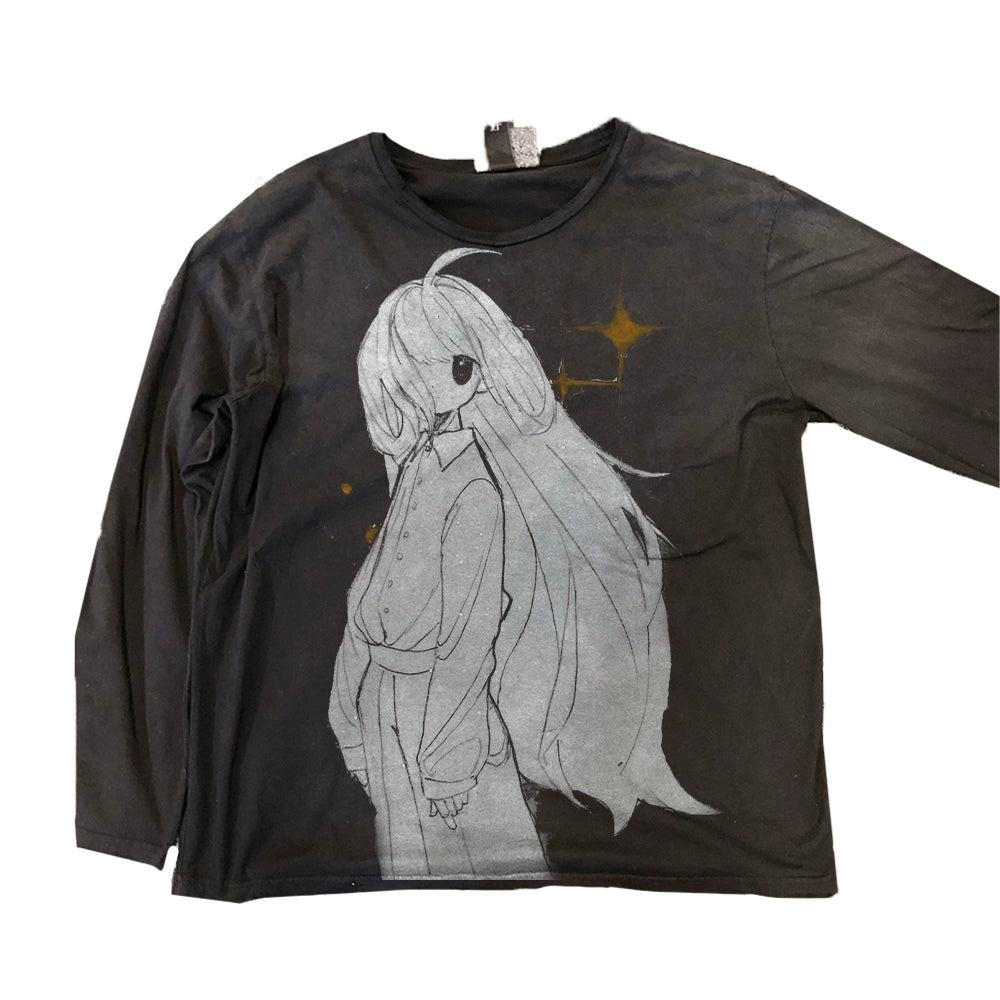 Graffiti Anime Artistic Print Goth Aesthetic Long Sleeve T-Shirt WN18750