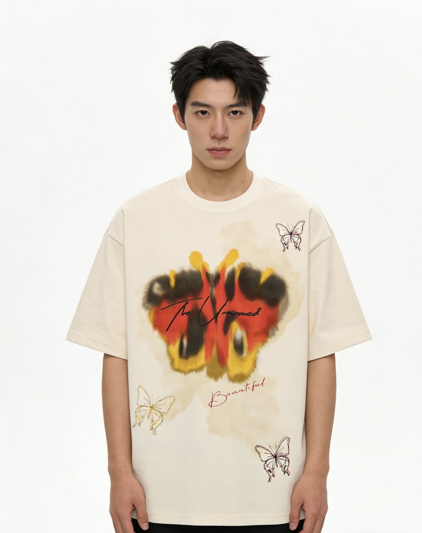 Butterfly Graphic Print Short Sleeve T-Shirt WN25493