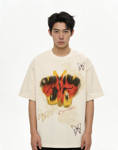 Butterfly Graphic Print Short Sleeve T-Shirt WN25493
