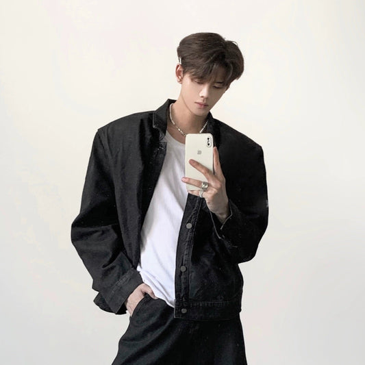 Pleats Washed Denim Jacket WN21956