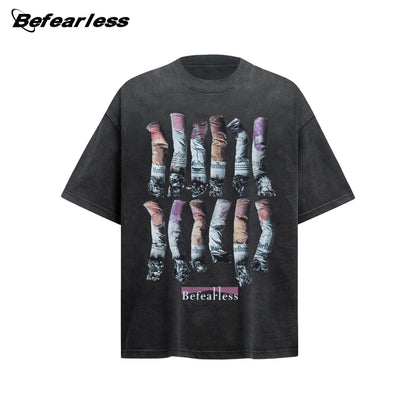 Washed Artwork Graphic Short Sleeve T-Shirt WN26275