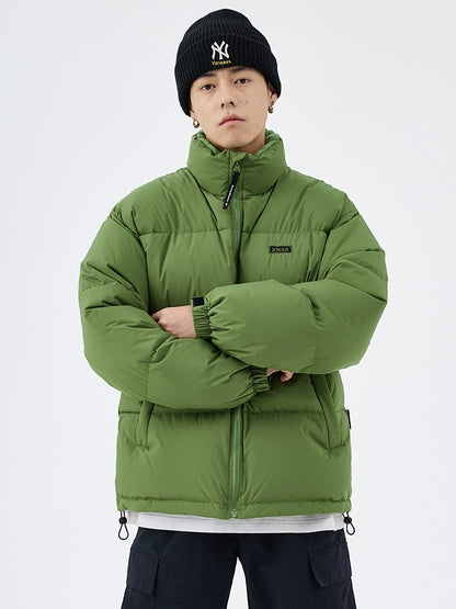 Drawstring Stand Neck Puffer Jacket WN8625